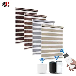 Xirui Customized 18/28/38mm Blackout Zebra Roller Window Blinds And Curtain Smart Motorized Zebra Blinds Electric Blinds