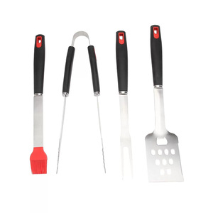 Grill Tools 4 Piece Set Stainless Steel Spatula Fork Tongs Brush Multipurpose BBQ Utensils - Product Image 3