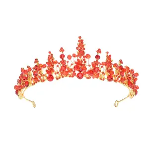 Perak Buatan Tangan Tiara Emas dan Mahkota Wanita Bridal Tiara Bunga Crystal Prom Gadis Mahkota Headpieces Joyce Tiara Crown