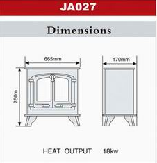 Poêle à bois en fonte multi-combustibles approuvé CE adapté aux petites <span class=keywords><strong>maisons</strong></span> par style moderne - Product Image 5