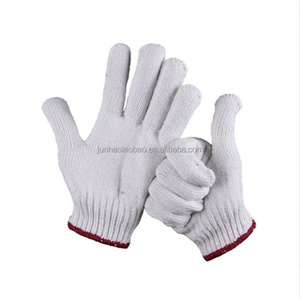 Luvas de Segurança DLZ C-02 10 Gauge 500g de Algodão Natural Branqueado Amarelo Tricotadas Flexíveis Duráveis Sem Pó 24CM para Trabalho - Product Image 4