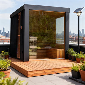 Sauna Capsule Moderna Portátil de Madeira Sólida de Cedro Vermelho, Aquecimento Rápido, Barril de Sauna para Uso em Apartamentos - Product Image 1