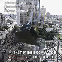 Mini Excavator Tilt Bucket 45 Derajat Ayun Kiri Kanan Silinder Tunggal