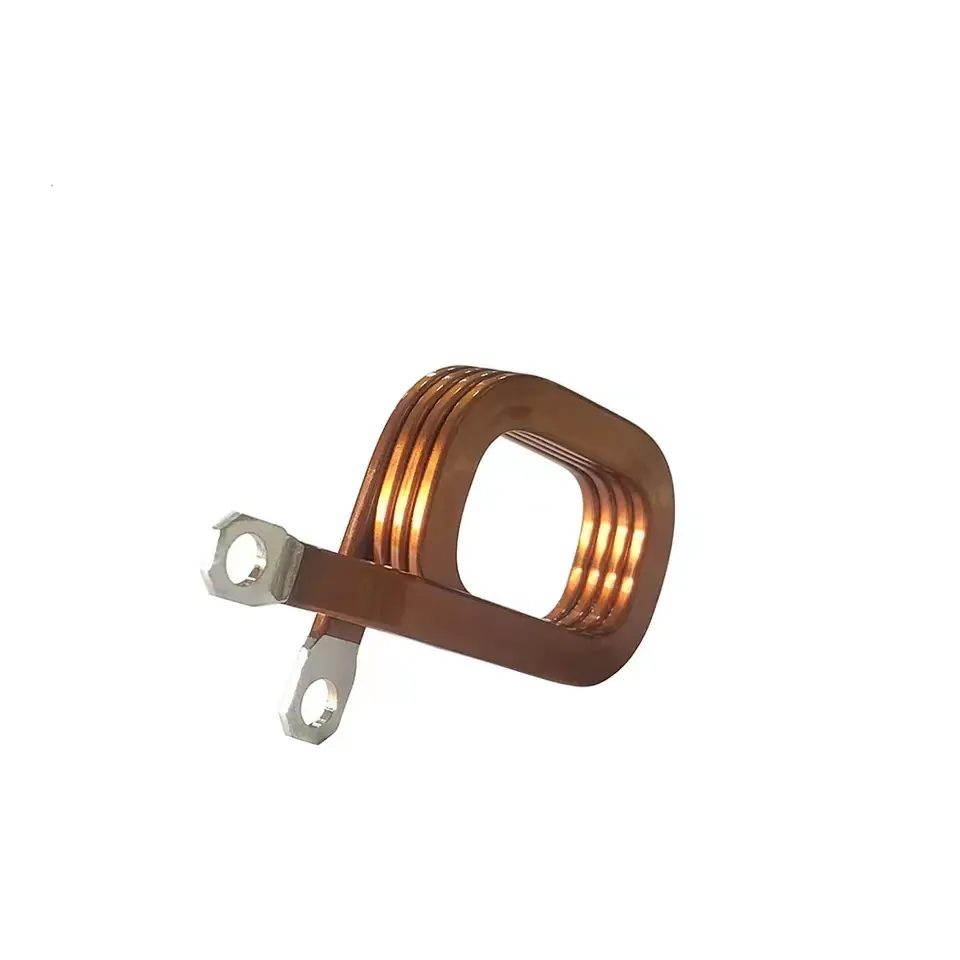 Bobine d'inducteur personnalisée, bobine d'enroulement de fil plat, bande de bord en cuivre plate, bobine d'enroulement
