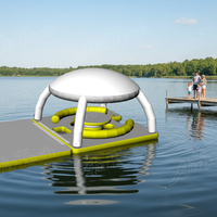 Plateforme flottante gonflable commerciale personnalisée, tente île, canapé, bâche en PVC 0,9 mm, capacité 500 kg, utilisation extérieure, aquatique