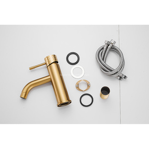 Rubinetto per <span class=keywords><strong>lavabo</strong></span> <span class=keywords><strong>monocomando</strong></span> <span class=keywords><strong>a</strong></span> basso profilo con maniglie intagliate, finitura oro spazzolato, il più venduto del 2026 - Product Image 6