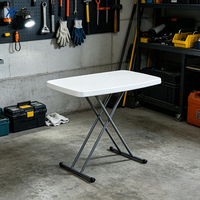 Table pliante multifonction en plastique avec pieds en X, bureau pliant portable pour le camping en plein air et l'usage domestique