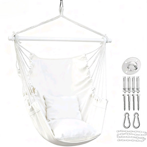 Silla Columpio <span class=keywords><strong>para</strong></span> Interiores y Exteriores, Silla Hamaca con Almohada, Silla Colgante <span class=keywords><strong>de</strong></span> Algodón Grueso <span class=keywords><strong>para</strong></span> el Tiempo Libre - Product Image 4