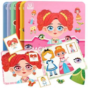 Magnetic Face Toy Creative <b>Puzzle</b> Kit Portable <b>Box</b> Faces Dress up Magnet <b>Puzzles</b> Game With Flashcards - Product Image 1