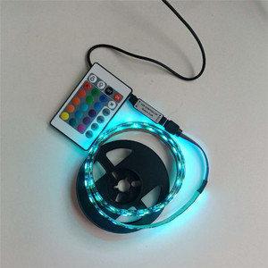 Mini <span class=keywords><strong>bande</strong></span> <span class=keywords><strong>lumineuse</strong></span> USB à <span class=keywords><strong>LED</strong></span>, 24 clés, télécommande, bricolage, décor de fond de la télévision d'intérieur, <span class=keywords><strong>bande</strong></span> <span class=keywords><strong>lumineuse</strong></span> - Product Image 2