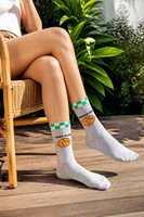 Chaussettes mi-mollet en nylon tricoté respirant à imprimé dessin animé pour l'automne