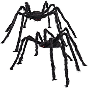 Venta al por mayor de adornos de araña de felpa extragrandes, nuevo diseño, accesorios para fiesta de <span class=keywords><strong>Halloween</strong></span>, superventas, Araña, juega trucos - Product Image 1