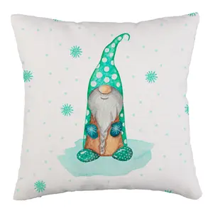 Sarung bantal Gnome biru hijau, penutup bantal Elf Gnome musim dingin, sarung bantal Sham, dekorasi rumah Natal