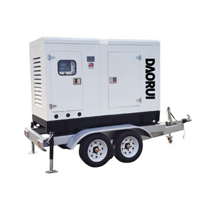 Groupe électrogène diesel silencieux portable sur remorque haute vitesse 20 kVA 30 kVA 50 kVA 80 kW 100 kW - Product Image 1