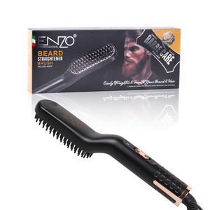 ENZO Portable <span class=keywords><strong>électrique</strong></span> barbe chauffée outil de coiffure chaud petit lisseur de <span class=keywords><strong>cheveux</strong></span> <span class=keywords><strong>brosse</strong></span> longue et courte Style rapide barbe peigne pour hommes - Product Image 5