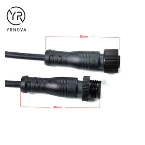 M12ขั้วต่อกันน้ำตัวผู้และตัวเมีย2ขาสาย<span class=keywords><strong>2464</strong></span> 18AWG 0.15เมตรพร้อมปลอกหุ้มไนลอน ABS รายชื่อทองแดงในปัจจุบัน10A - Product Image 2