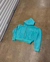 Sweat à capuche zippé personnalisé, délavé à l'acide, effet soleil, avec logo imprimé DTG, 500 g/m², style streetwear, délavé et vieilli
