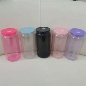 2025 New Wholesale Bulk Macaron Beer Can Shaped Matt <b>Candy</b> Colored 16Oz Plastic Can With Colorful Lids - Product Image 5