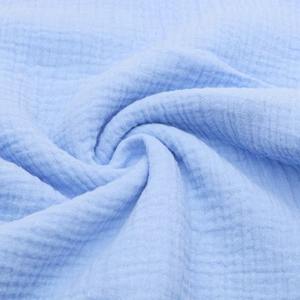 Usine En Gros 120gsm <span class=keywords><strong>Coton</strong></span> Bio Mousseline Tissu <span class=keywords><strong>Double</strong></span> <span class=keywords><strong>Gaze</strong></span> Crêpe Sergé pour Bébé Swaddle Vêtements Personnalisé pour Garçons - Product Image 2