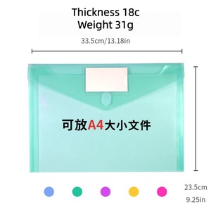 Cartelle Trasparenti A4 in Plastica PP, <span class=keywords><strong>Buste</strong></span> per Documenti con Chiusura Adesiva in Velcro, Borsa <span class=keywords><strong>Portadocumenti</strong></span> Colorata in Plastica PP - Product Image 6