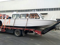 Perahu Penumpang Aluminium Las 8,5m/28ft Mesin Tempel 150HP Kecepatan 20 Knot Transportasi Komersial Berlayar Memancing Wisata