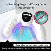 Appareil portable pour le traitement des ongles de pieds atteints de mycose, dispositif UV LED à lumière bleue pliable pour les ongles endommagés et décolorés