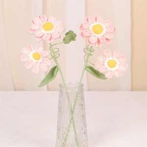 Nuevo ramo grande tejido a mano con microganchos de hilo, flor de simulación para decoración de escritorio, flor terminada tejida a mano. - Product Image 4