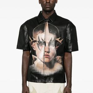 <span class=keywords><strong>Camicia</strong></span> da <span class=keywords><strong>uomo</strong></span> in tessuto stampato di alta qualità con tessuto nero monopetto <span class=keywords><strong>fantasia</strong></span> - Product Image 2