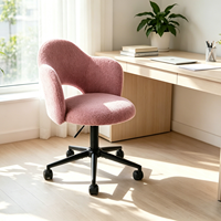 Chaise de bureau pivotante ergonomique moderne CARLFORD pour enfants, chaise de bureau en tissu pour enfants avec hauteur réglable en acier