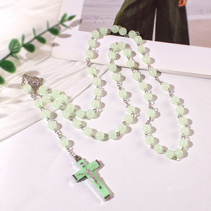 <span class=keywords><strong>Rosario</strong></span> croce <span class=keywords><strong>luce</strong></span> notturna fabbrica all'ingrosso acrilico luminoso perline 8mm croce <span class=keywords><strong>rosario</strong></span> cattolico - Product Image 5