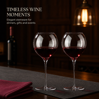 Verres à vin rouge de luxe 600 ml personnalisés, transparents, à pied fin, pour fêtes, hôtels, restaurants, bars, souvenirs de Noël