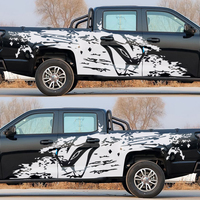 Autocollant de carrosserie de camionnette anti-rayures noir à motif animalier, taille personnalisée, 2 pièces, film vinyle pour voiture tout-terrain, garantie 1 an