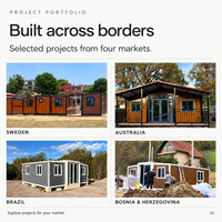 Maison conteneur extensible 20 pieds 40 pieds avec terrasse, maison préfabriquée moderne, maison modulaire avec plateforme surélevée pour la vie en plein air