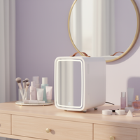 Mini-réfrigérateur portable électrique sans givre et silencieux en plastique pour voiture et hôtel, idéal pour le stockage de produits de beauté, cosmétiques et maquillage