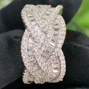 Anel de moissanite para hip hop dvvs, anel de 12.5mm de largura com passagem para diamante <span class=keywords><strong>silver925</strong></span> 10k 14k 18k - Product Image 1
