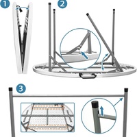 Table pliable avec pieds en métal et plateau en plastique, 48, 60, 72 pouces, moderne, pour intérieur/extérieur, événements sportifs, banquets, fêtes, barbecues, applications de cuisine