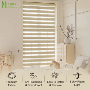 Henglics 100% polyester Zebra kép rèm cuốn ngang cửa sổ bóng râm tích hợp lọc ánh sáng đồng bằng kích thước tùy chỉnh - Product Image 2