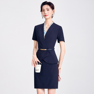 Women's Professional Summer Suit Skirt Three Quarter Sleeve Polyester Breathable Workwear Uniform - Product Image 2