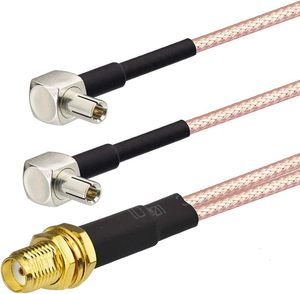 SMA Nữ Để <span class=keywords><strong>Dual</strong></span> TS9 Nam Right Angle Nối Đồng Trục Pigtail Cáp 6 Inch 15Cm Tương Thích Với 4G LTE Di Động Hotspot - Product Image 5