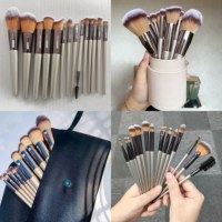 Ensemble de 14 pinceaux de maquillage dorés, possibilité de personnaliser le logo, pour fards à paupières, rouges à lèvres, maquillage, vente en gros, pinceaux de maquillage en bois