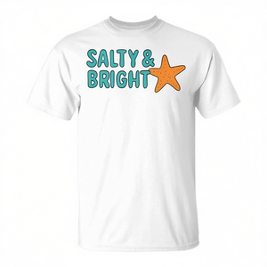Camiseta Salty & Bright Starfish con Diseño Costero, Prenda de Verano Unisex para Adultos, Cuello Redondo, Manga Corta, Impresión Serigráfica - Product Image 2