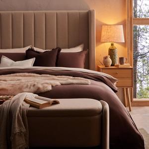 Housse de <span class=keywords><strong>couette</strong></span> 150x200 unie 100% coton mousseline, ensemble de housses de <span class=keywords><strong>couette</strong></span> marron foncé, toucher doux, haute qualité, vente en gros - Product Image 2