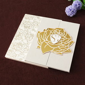 A5 Kích Thước Tùy Chỉnh Nhung Lời Mời Đám Cưới Thẻ Thư Mục Với Trang Trí Acrylic Ở Mặt Trước - Product Image 4