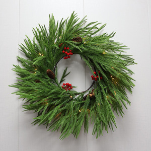2.7m full pe willow leaf garland pre lit led <b>light</b> rattan for christmas scene layout hotel indoor festive decoration - Product Image 4