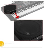 Piano Electrónico Profesional de 61 Teclas con Pantalla LCD Estándar, Instrumentos de Teclado