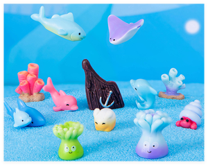 미니어처 요정 레진 동물 조각상-손으로 그린 바다 별, 상어, 소라게 등 - Product Image 5