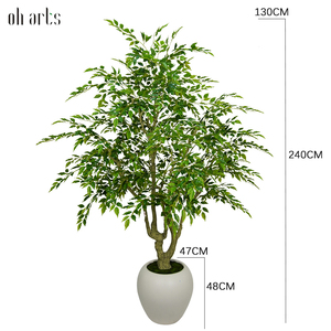 Oh Nghệ Thuật Lớn Nhân Tạo Ficus Cây Trong Nhà Trang Trí Nhựa Chậu Cây Bất Cảm Ứng Tùy Chỉnh Kích Thước Phong Cách Châu Âu - Product Image 2