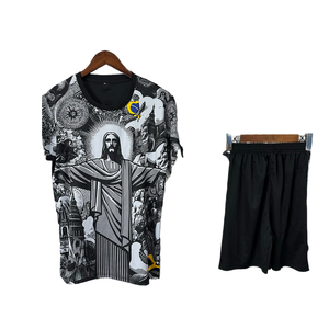 Completo da Calcio 25-26: Maglia e Pantaloncini per Adulti e Bambini - Stile Retrò <span class=keywords><strong>Ronaldo</strong></span> con Top Transfrontaliero - Product Image 1