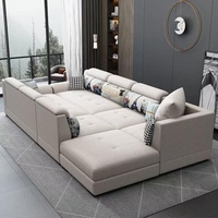 Ensemble de canapés modulaires en tissu de luxe haut de gamme 7 places, multifonctionnel, pour salon, canapé d'angle en forme de U