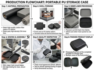 Étui de voyage étanche en PU et fibre de carbone noir pour ruban adhésif calibre EVA, petit étui de rangement étanche en EVA - Product Image 5